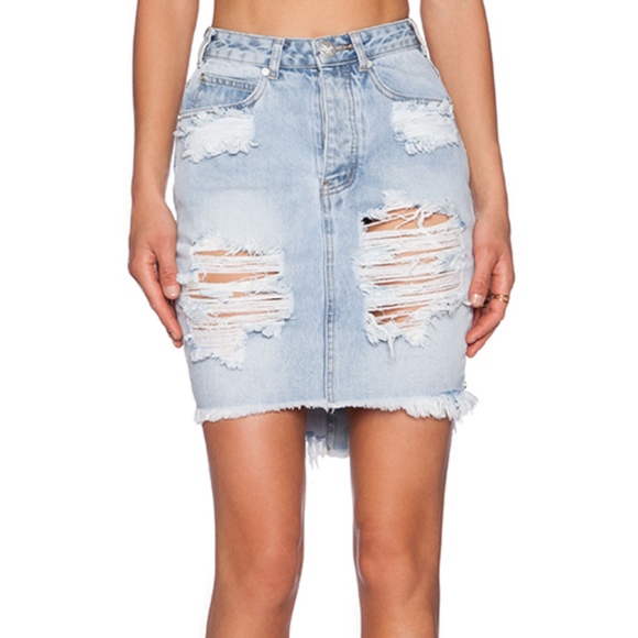 One Teaspoon Dresses & Skirts - One Teaspoon 2020 Distressed Denim Skirt Wylde 25